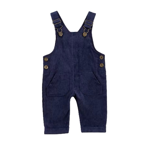 Boy's Navy Corduroy Overalls sizes 6M-2T NWT - Picture 1 of 2